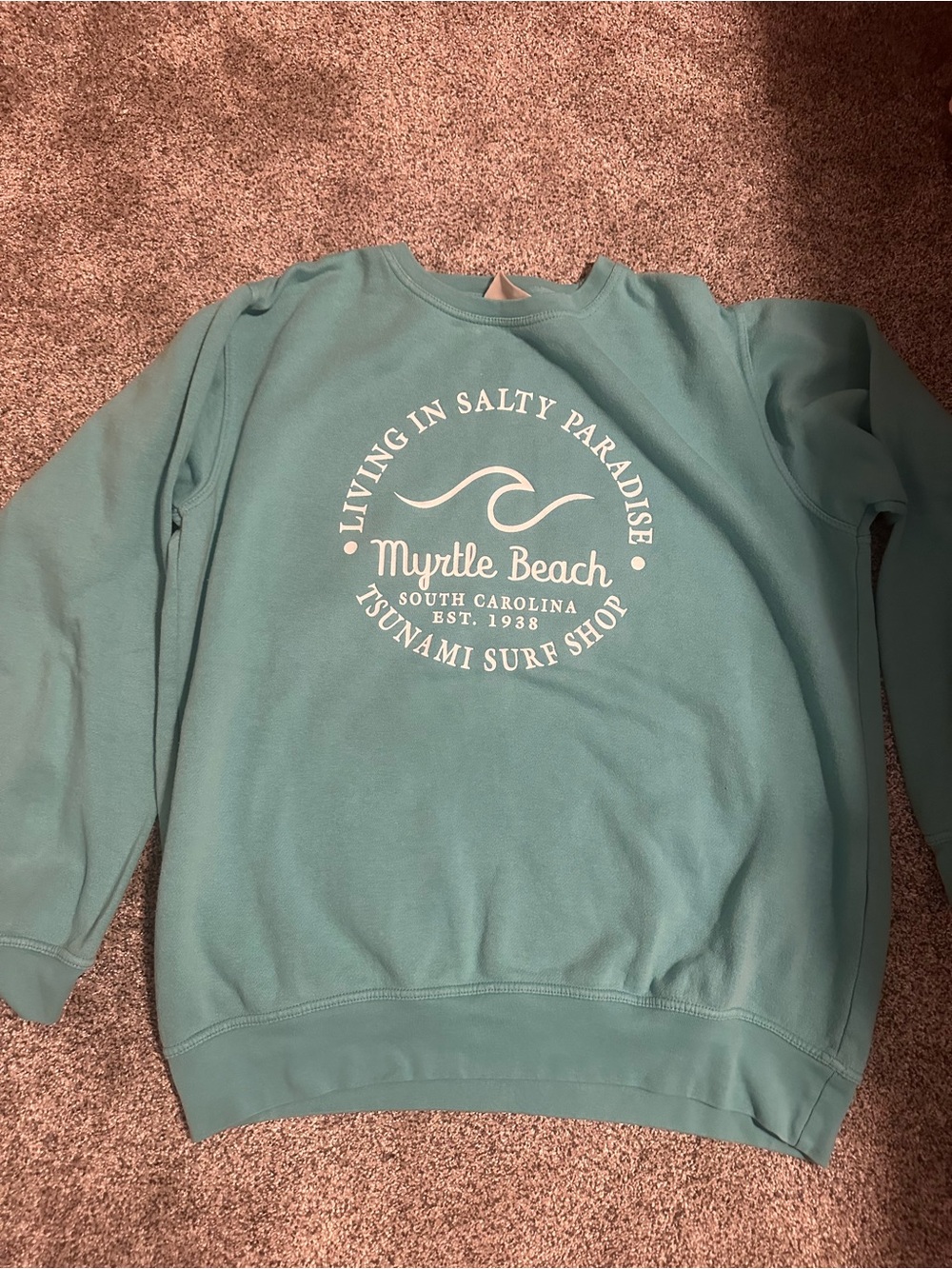 Teal Crewneck Sweatshirt - Living in Salty Paradise